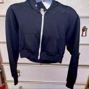 Black crop American apparel hoodie